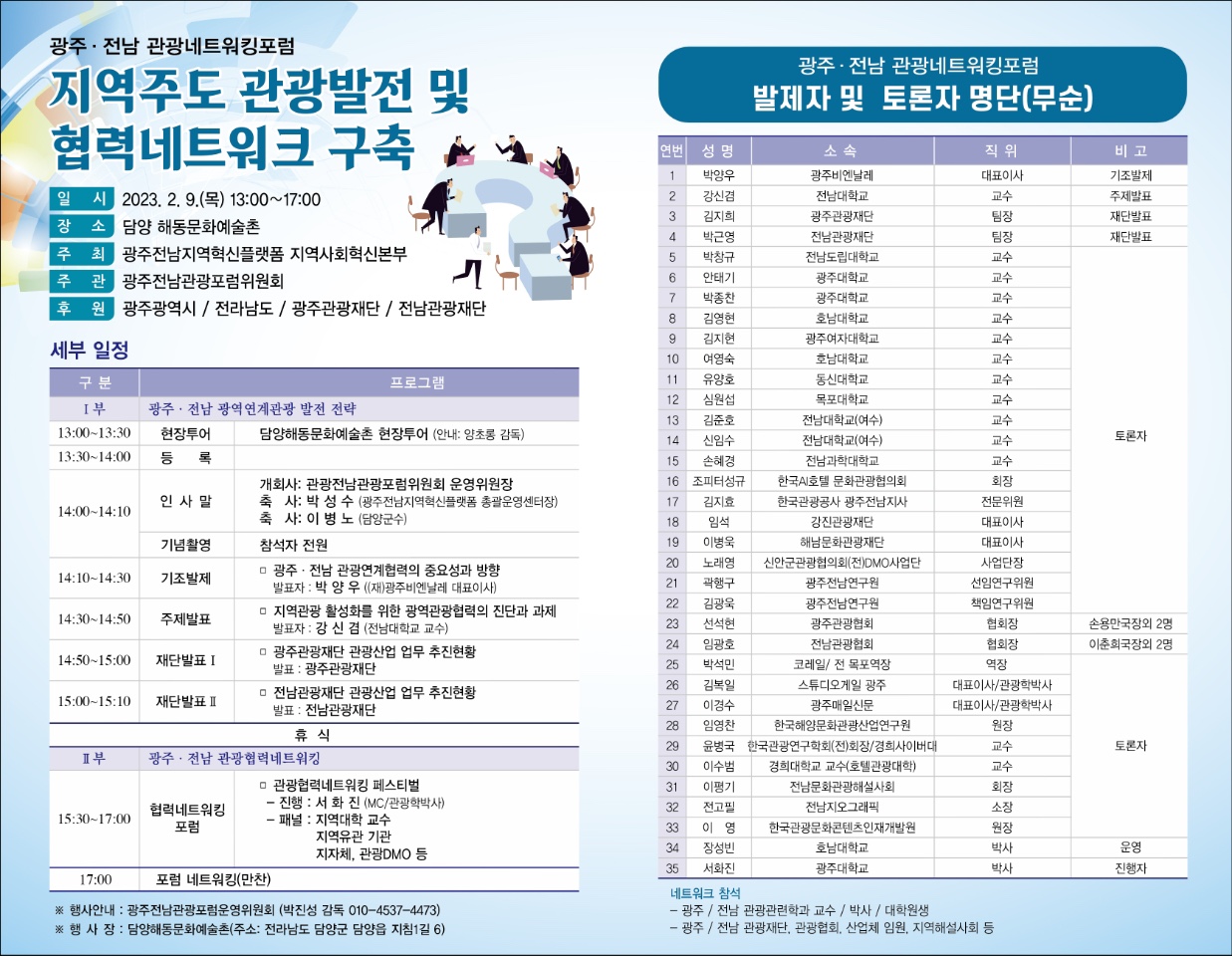 지역주도 관광발전 및 협력네트워크 구축